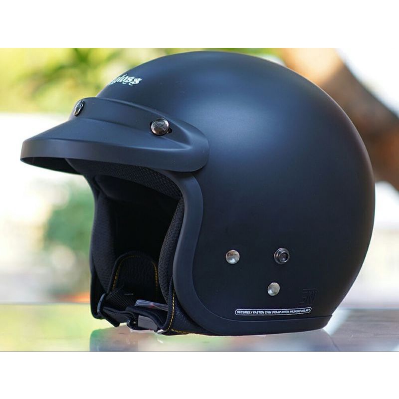 HELM CARGLOSS RETRO CFM HITAM DOP