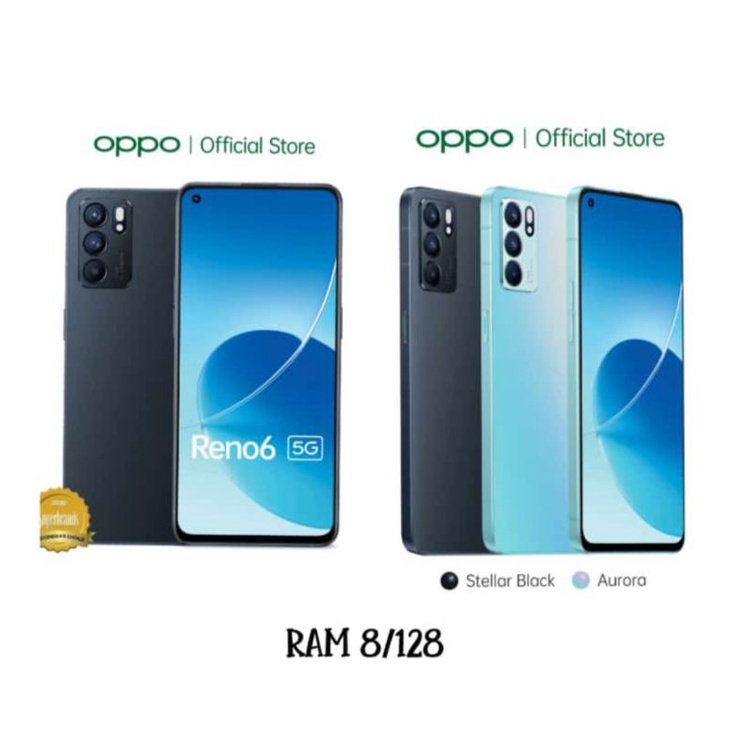 Hp Oppo Reno 6 5G Ram 8/128 Garansi Resmi Oppo 1 tahun