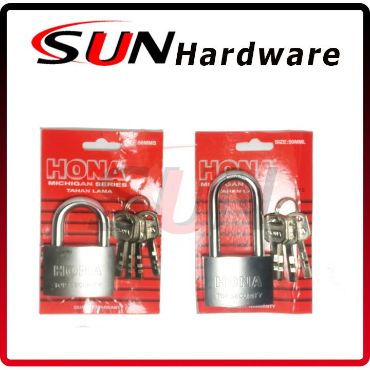 Padlock Gembok Pintu Pagar Rumah Toko 50 Mm Leher Panjang / Leher Pendek