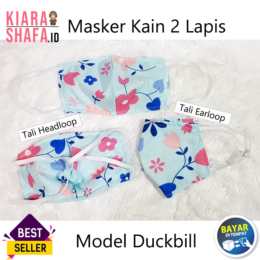 [Bisa Request Headloop] Masker Dewasa - Masker Kain Dewasa - Masker Dewasa 2 Lapis