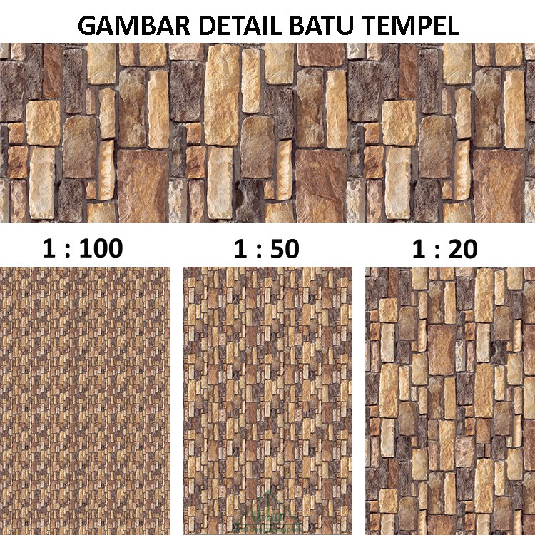 

Kertas Tekstur / Motif Batu Tempel Dinding Berskala / Miniblock #12