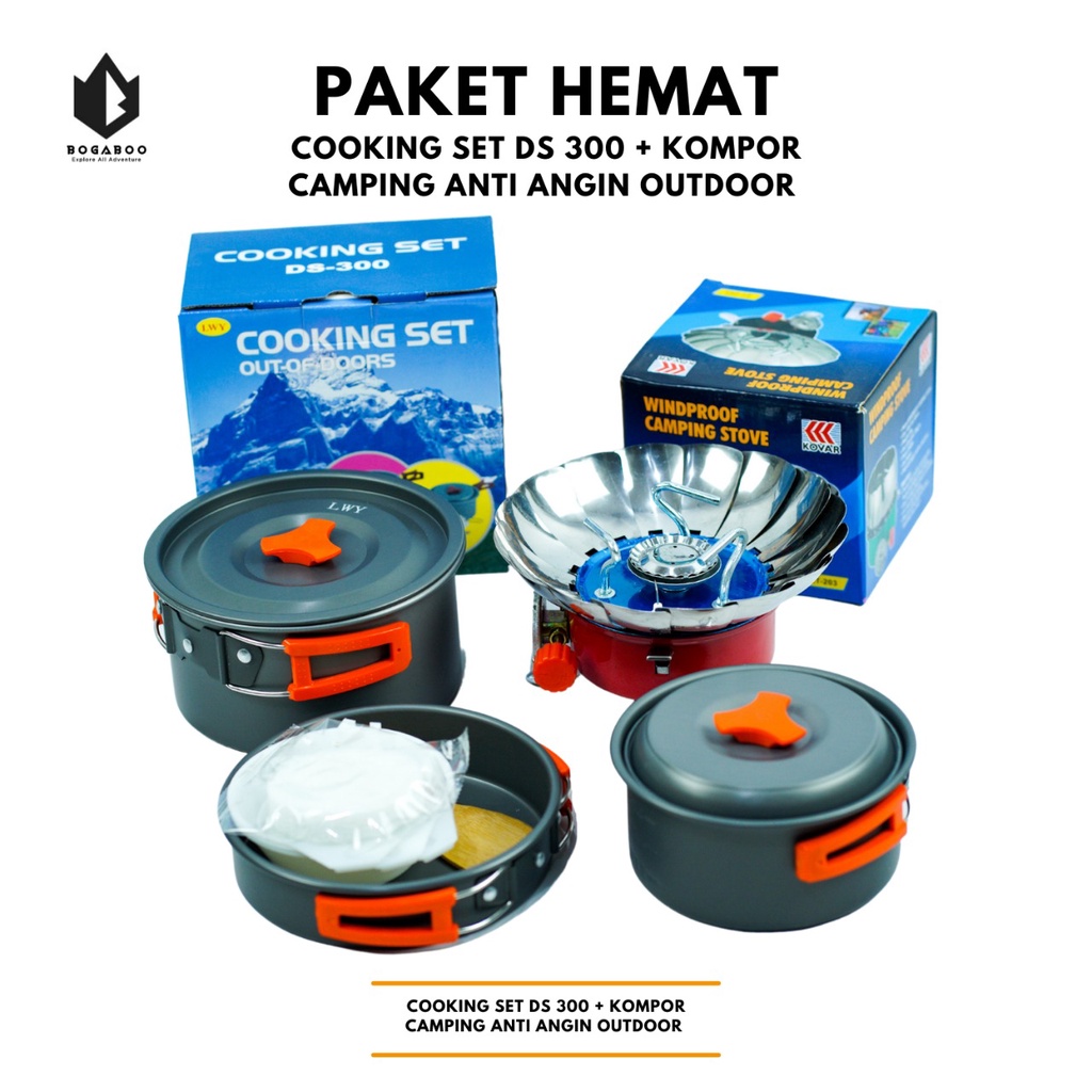 Paket Hemat Cooking Set DS 300 + Kompor Mawar - Paket Nesting Set