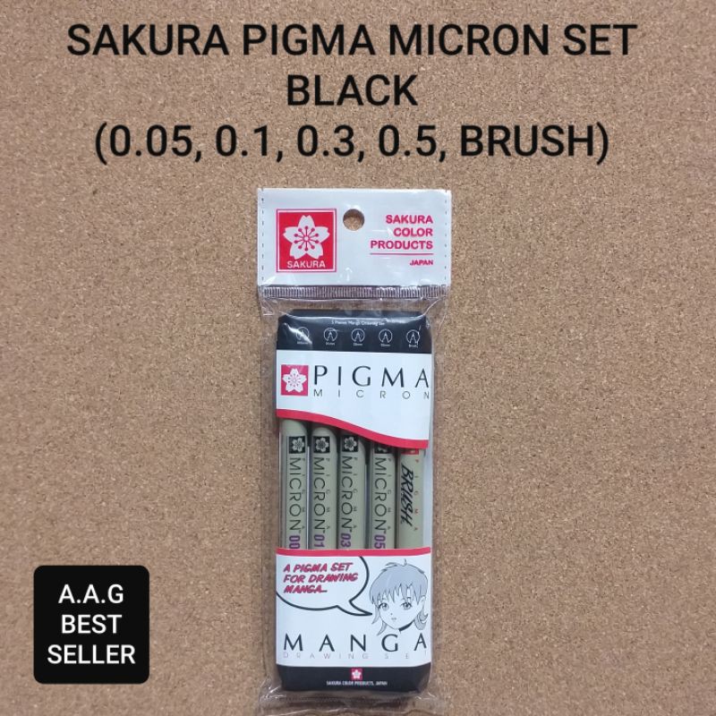 

SAKURA PIGMA MICRON SET BLACK(0.05, 0.1, 0.3, 0.5, BRUSH)