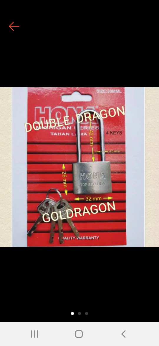 Gembok Hona 30 Mm Panjang