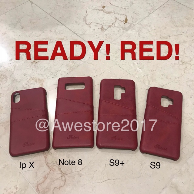 Leather Case Card Casing Kulit Iphone Samsung S8 S8+ S9 S9+ S10 S10+ S10e Note 8 9 10 Plus Lite