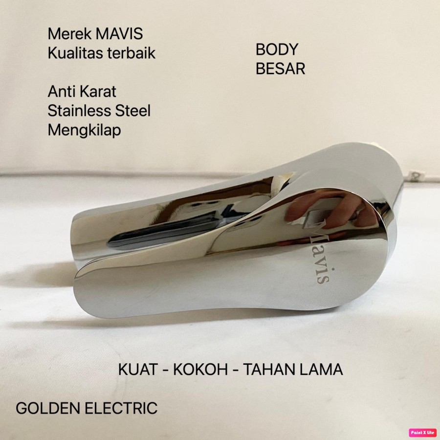 Kran Keran Air Washtafel Wastafel BODY BESAR Stainless Steel Mengkilap