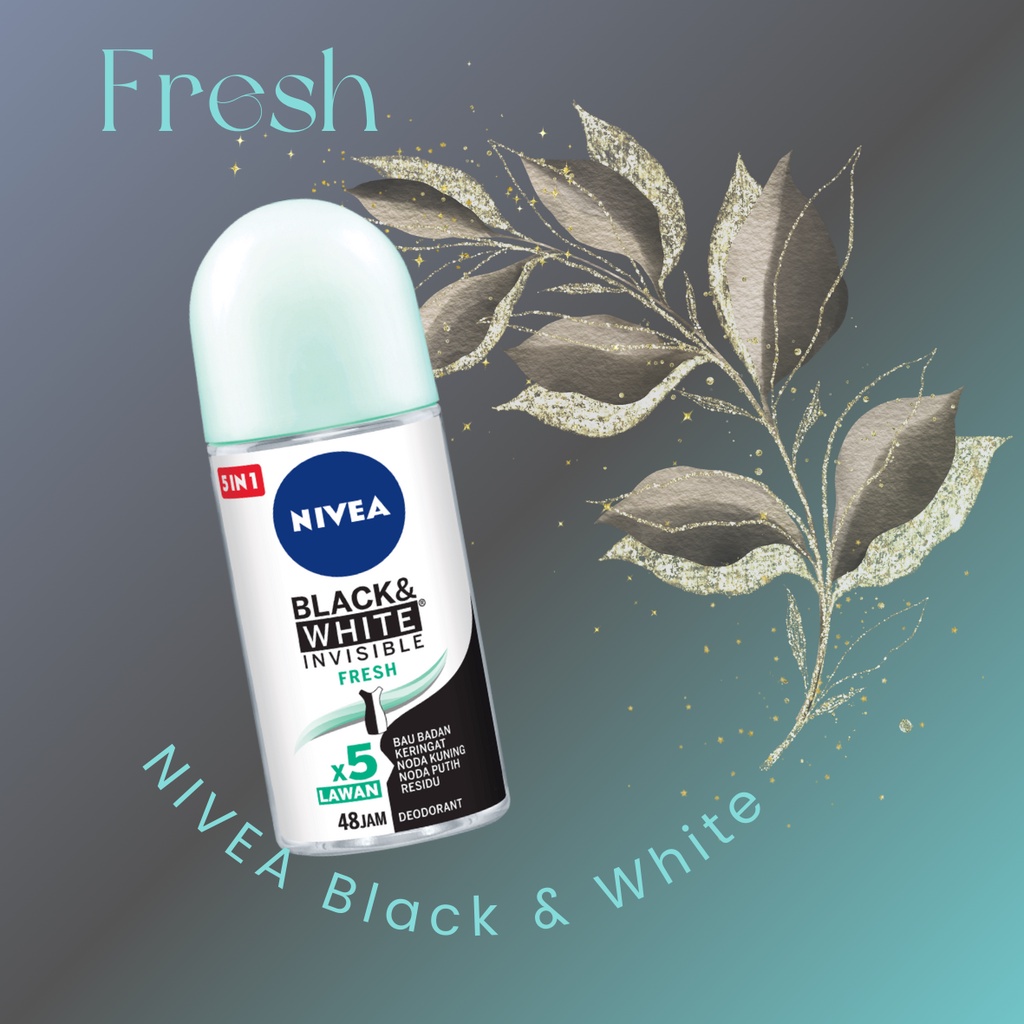 Nivea Black&amp; White Invisible Deodorant Roll On 50 ML