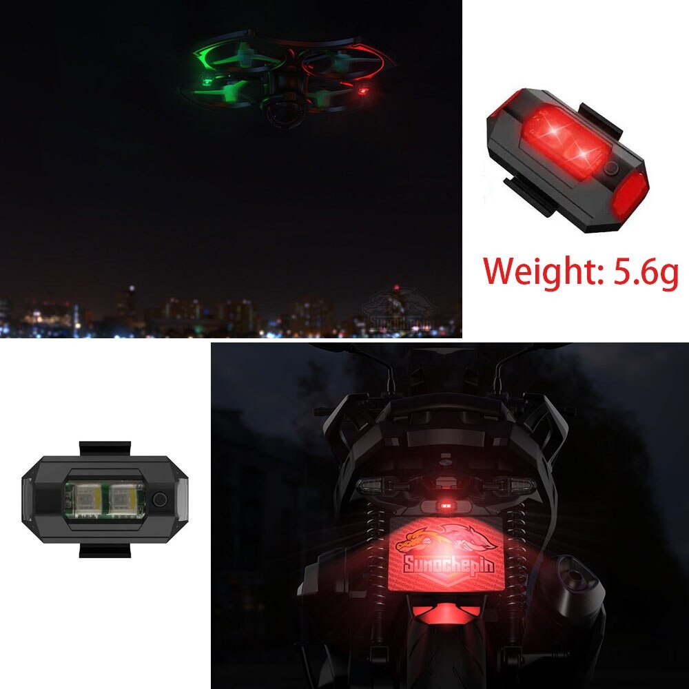 ✅ BISA COD Lampu Strobo LED Sepeda Motor, Lampu LED Strobo Dapat Diisi Ulang Lampu Peringatan Anti-tabrakan Sepeda Motor dengan Indikator Sinyal Belok 7 Warna Pengisian Daya USB Bisa Untuk Sayap Drone Bagian Kabel Pengisian USB