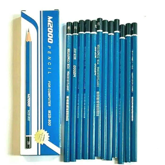 Pensil M200 2B Warna Hijau/Biru Harga Satuan atau 1 pcs