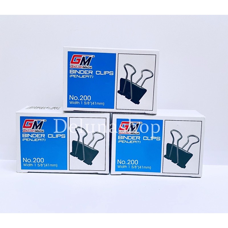 

BINDER CLIPS GADJAH MADA NO 105 111 200 SATUAN KLIP KERTAS PENJEPIT KERTAS BINDER KLIP