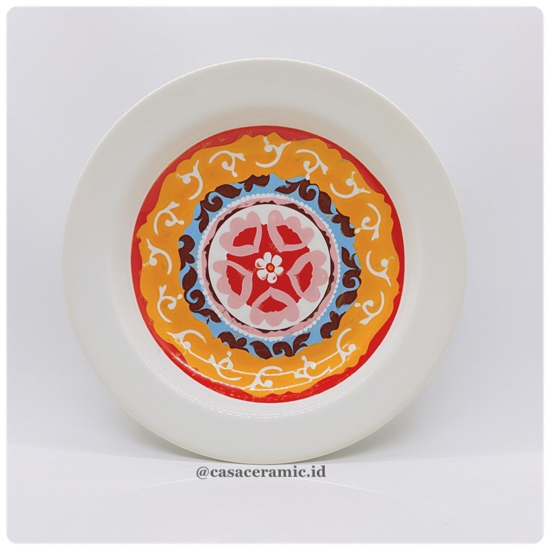 PIRING KERAMIK PIRING RIM CEKUNG MAROKO MANGKOK KERAMIK MAROKO NADOR MOTIF
