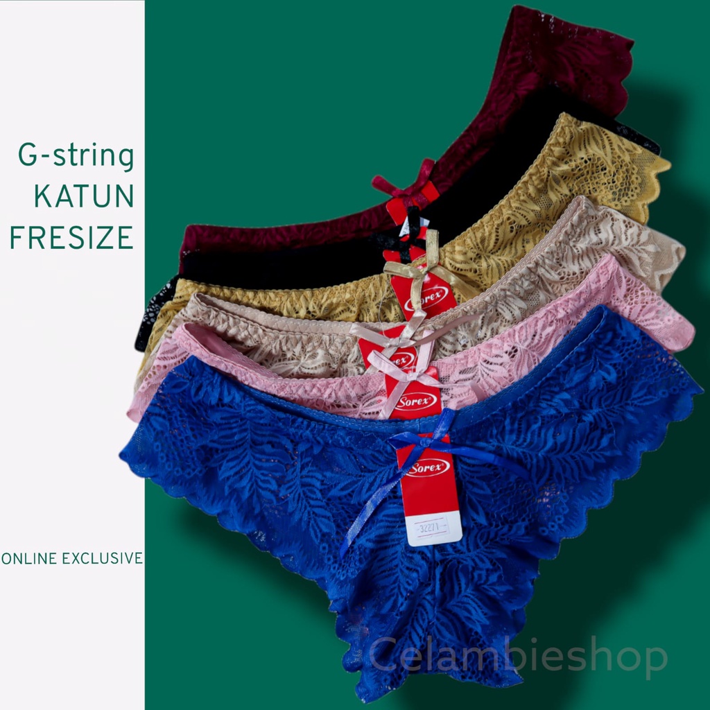 Celana dalam wanita G String Sorex free size transparan original