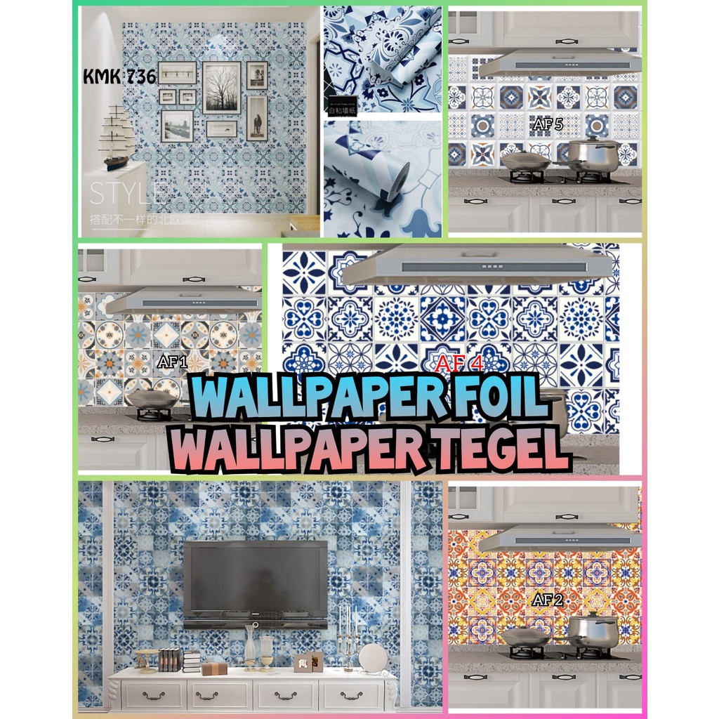 Jual WALLPAPER DINDING DAPUR FOIL WALLPAPER DINDING TEGEL WALLPAPER