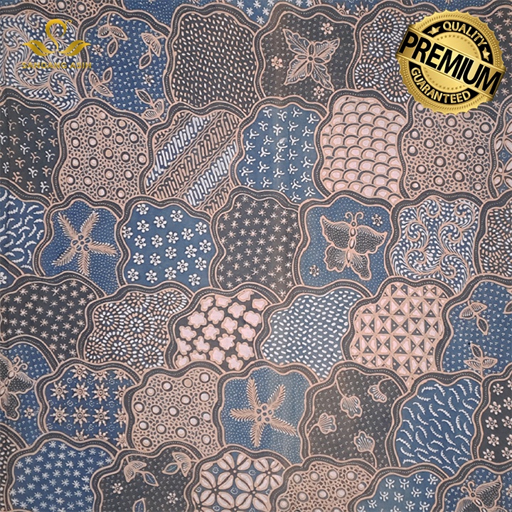 Kain Batik Tulis Warna Alam 100% Handmade Halus Motif Sekar Jagad 2 Warna Pastel Biru Hijau Krem Cre