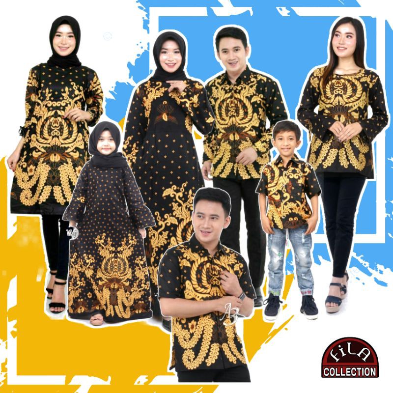 Baju Kapel Keluarga Batik Gurita kuning // Couple Batik keluarga Sarimbit Seragam Kondangan Keluarga