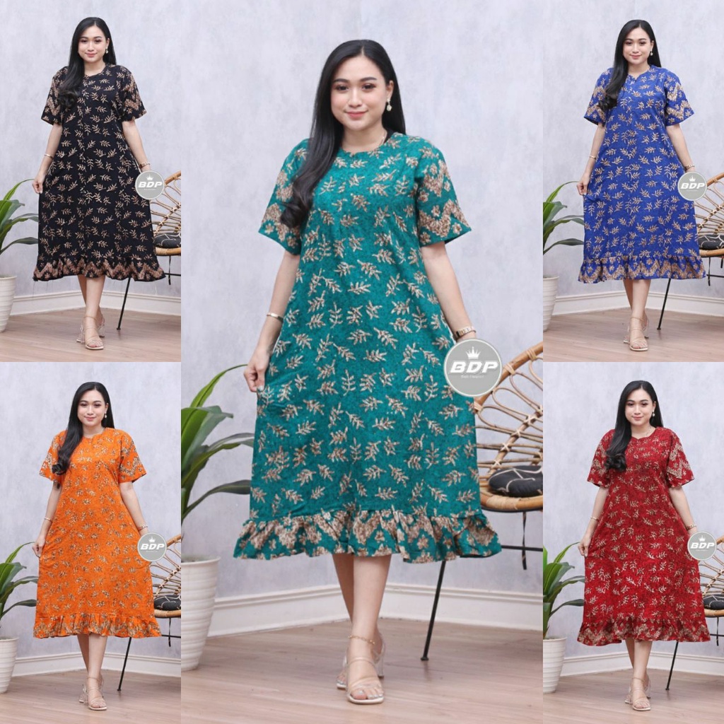 Terbaru | Daster Maura Batik Cap Rayon Premium Busui Resleting depan - Daster Wanita Lengan Pendek Kekinian - Baju Tidur Daster