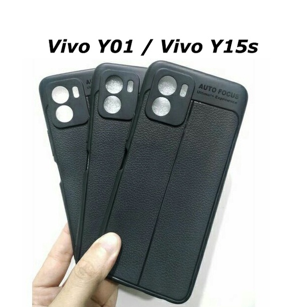 Case Auto Focus Vivo Y15s / Vivo Y01 Leather Experience SoftCase Slim Ultimate / Casing Kulit