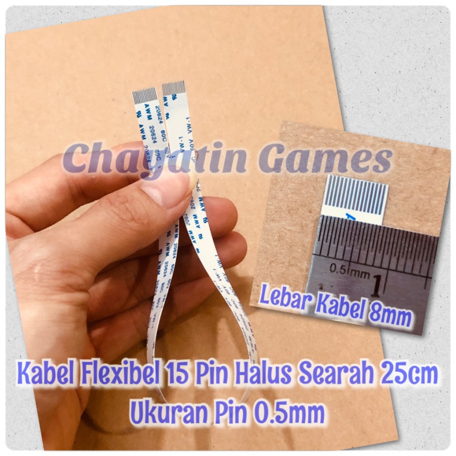 Kabel Flexibel 15 Pin Halus Searah Panjang Sesuai Varian Yang Ada Ukuran Pin 0.5mm