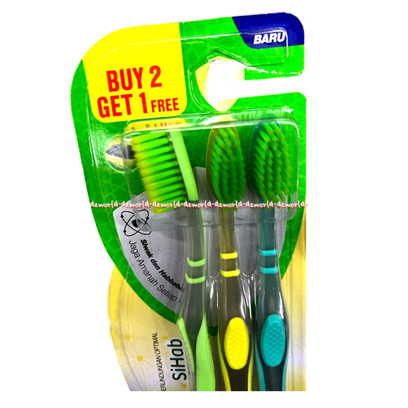 Formula Sihab Toothbrush 3pcs Sikat Gigi Hijau Siwak Habbatussauda Deep Clean Sikat Gigi Ujung Kepala Sikat Kecil Sikat Gigi Formula Green