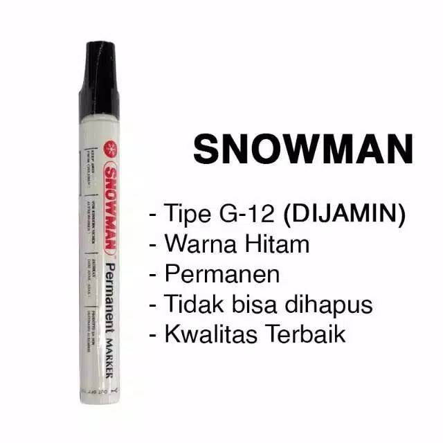 Spidol Snowman Permanent Marker G12 WARNA HITAM