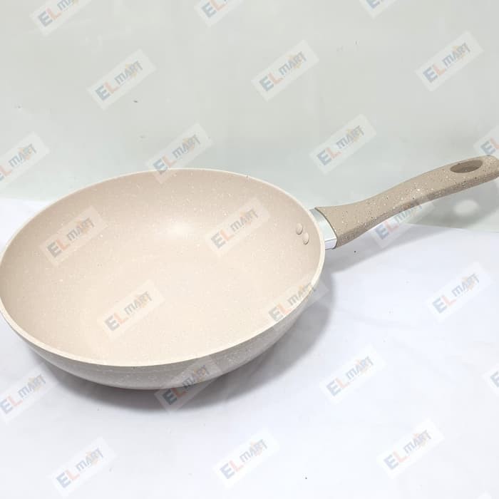 Wajan Penggorengan Anti Lengket  Granite Coating BOLde Super Pan Wok  26 cm Beige  Induksi