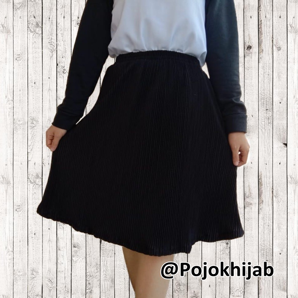 Rok Plisket Pendek Model Payung S fit to L