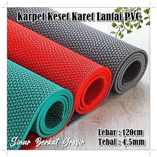 Keset Karpet Karet Lantai PVC Anti Licin Meteran / Karpet Wudhu Teras