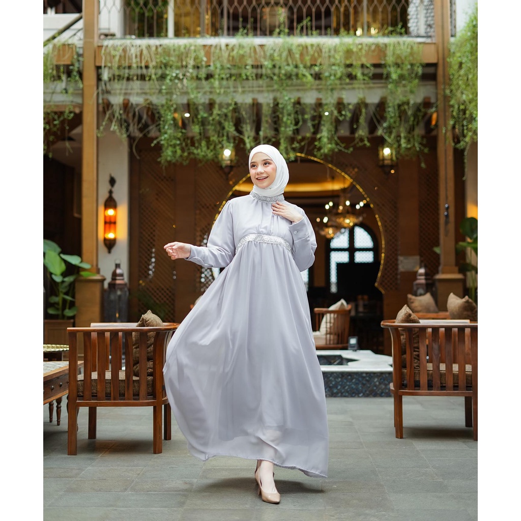 DRESS MUSLIM - AUDREY DRESS - IED SERIES - PAKAIAN MUSLIM WANITA