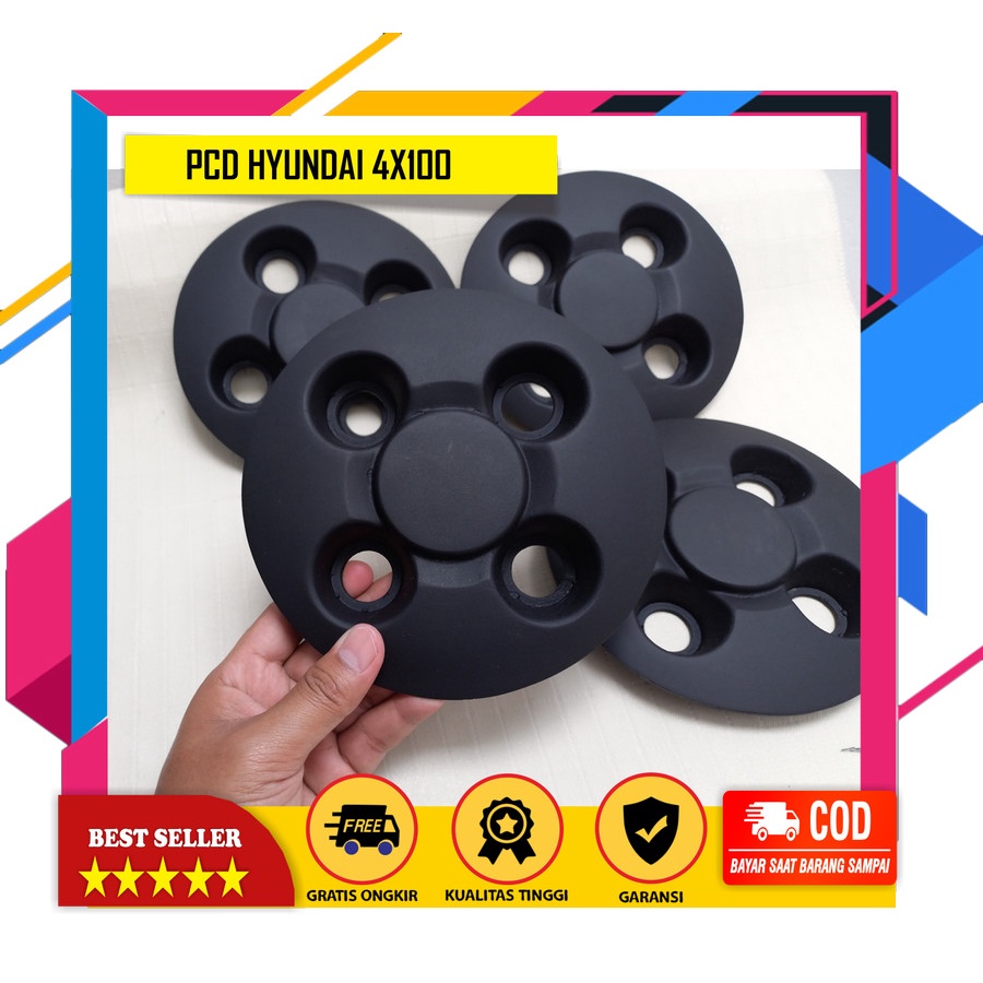 velg kaleng dop HYUNDAI PCD 4X100 Center Dop Velg Kaleng PCD 4x100 1 SET isi 4 PCS / 4 Biji Mobilio,