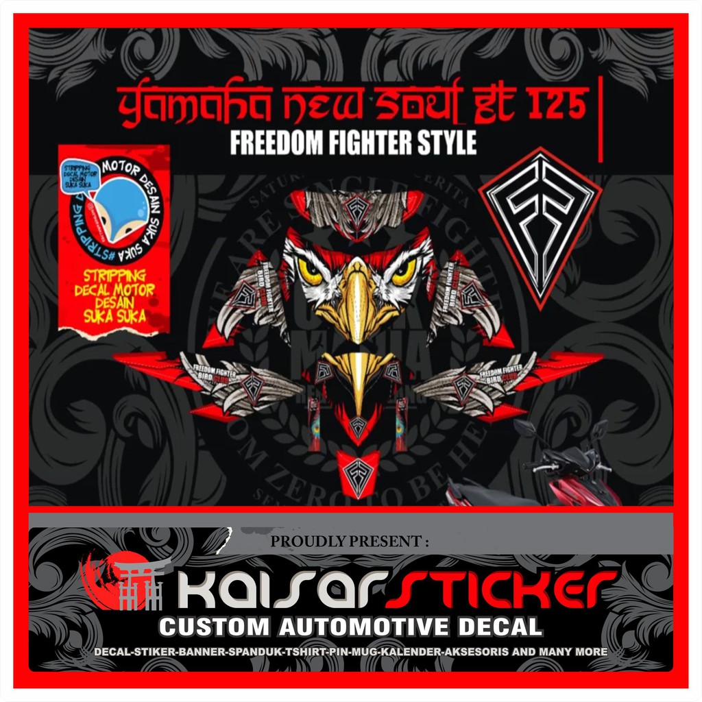 Stiker Decal Motor Full Body Stiker Yamaha Soul Gt 125 DESIGN BURUNG