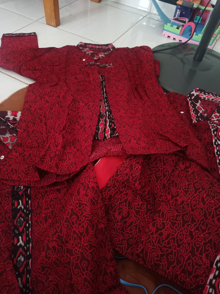 Batik Couple Keluarga Sania Ruffle Ori Ndoro Jowi Dnt Motif Mega Abang