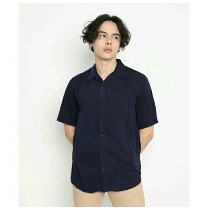 Kemeja Hawai Katun Rayon Lengan Pendek Pria - Shirt Man Kasual kemeja polos bahan katun rayon adem dan enak d pakai Sipolos Bowling Shirt Kemeja Polos Katun Rayon Lengan Pendek Regular Fit