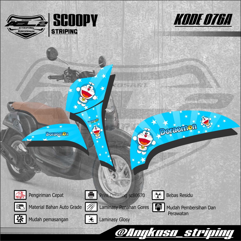 076A STTIKER STRIPING SCOOPY 2017 DORAEMON