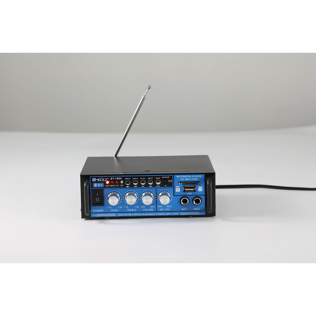 Amplifier Bluetooth Mini F-188BT Stereo Karaoke Power Amplifier Bluetooth Subwoofer LED Digital Radio 100% Original Amplifier Karaoke LED
