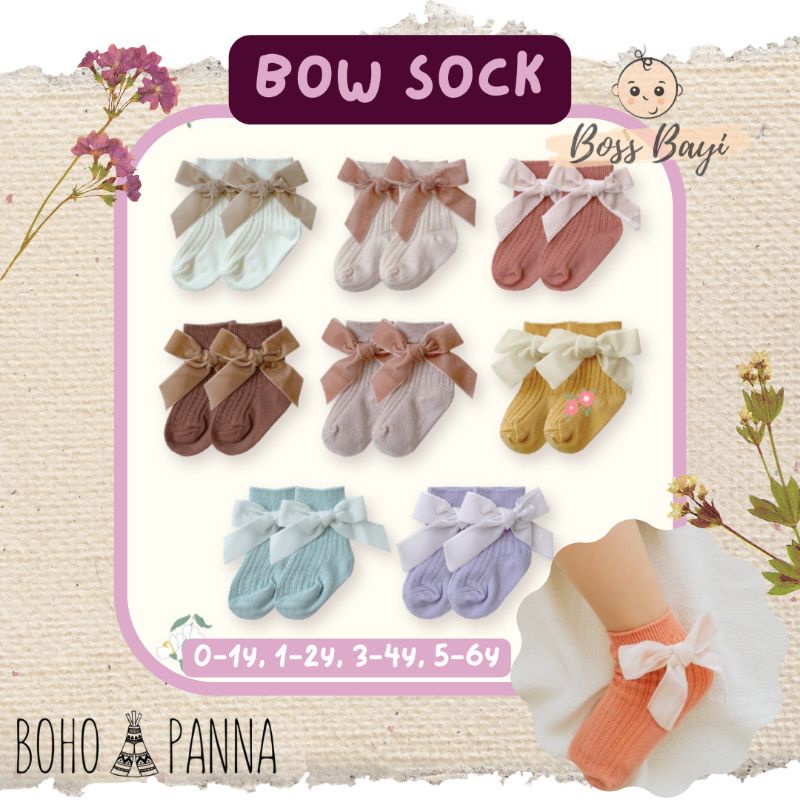 BOHOPANNA - Bow Sock / Kaos Kaki Anak Variasi Pita