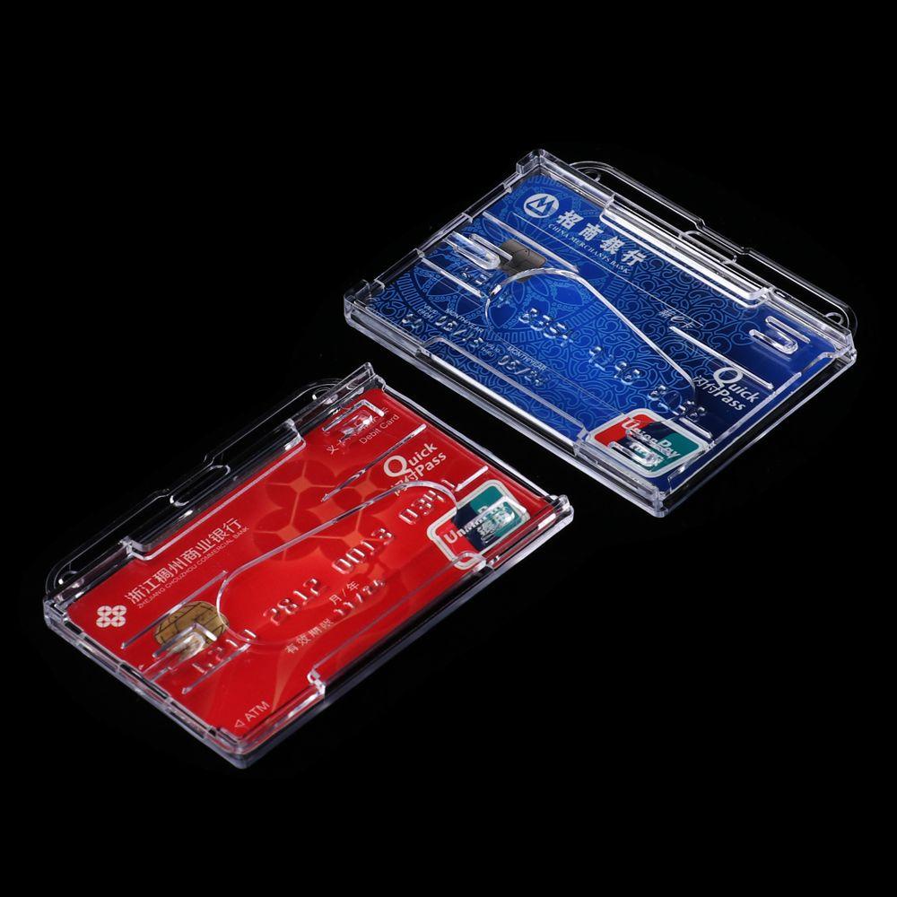 Top 1 / 3pcs Case Cover Pelindung Holder Kartu ID / Bisnis / Kantor / Sekolah Portable Praktis Bahan Plastik Keras