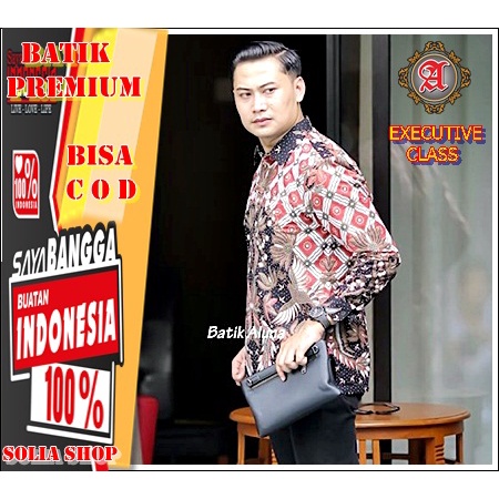 W087 Baju Batik Pria  Kemeja Undangan Pesta Lengan Panjang Katun Premium Original