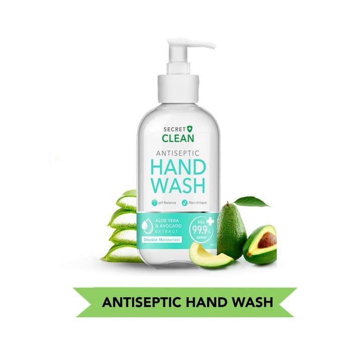 Secret Clean Antiseptic Hand Wash Aloe Vera 250ml Botol Pump