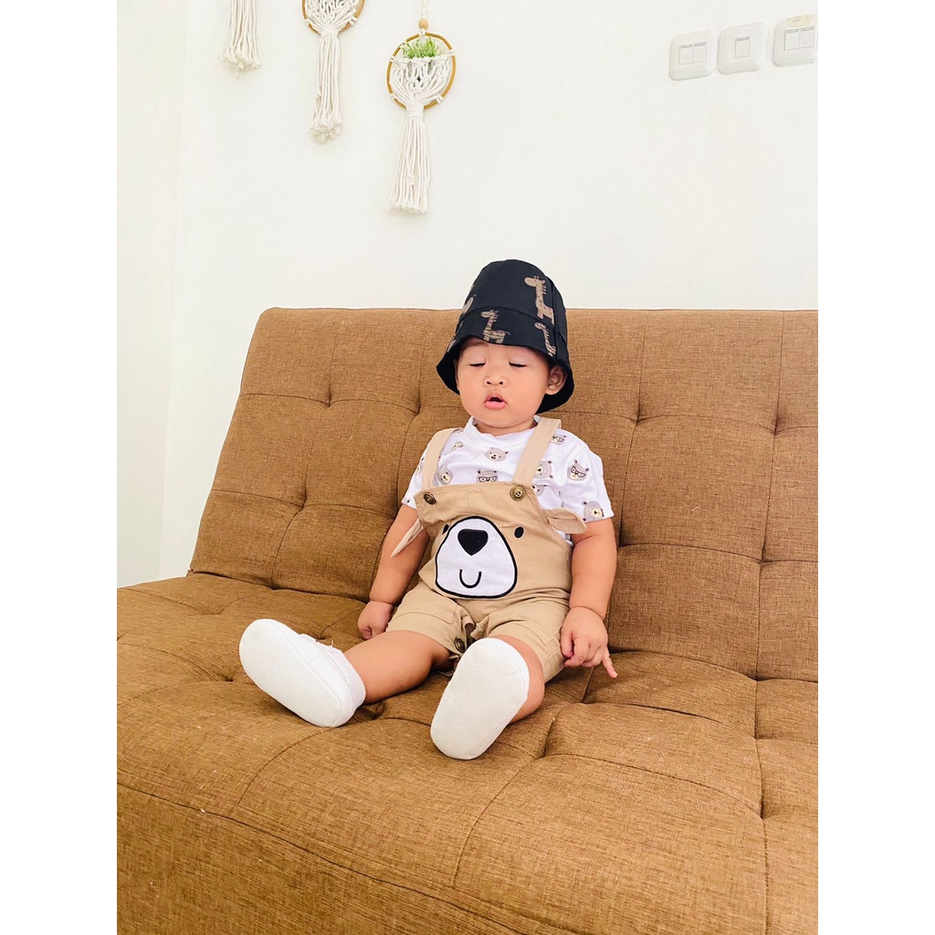 setelan overall anak bayi laki laki balita 6-18 bulan KUMO BEAR / KOALA / ANCHOR WHALE OVERALL / happy lion bear chinos overall jumpsuit  ku