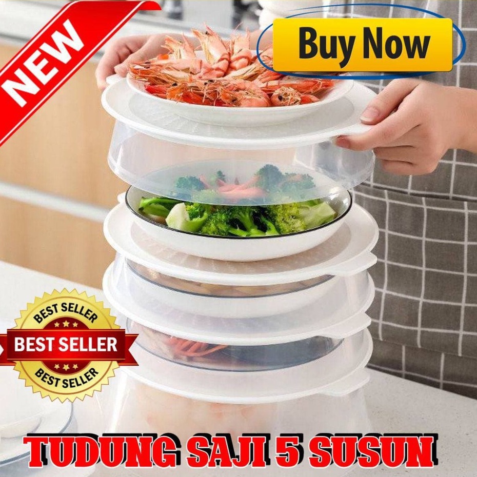 Stackable Food Cover PENUTUP MAKANAN Tudung Saji Tahan panas 5 Susun Tingkat