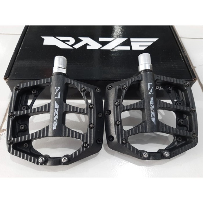 Pedal sepeda Bearing RAZE N30 nylon fiber pedal tapak lebar - Hitam