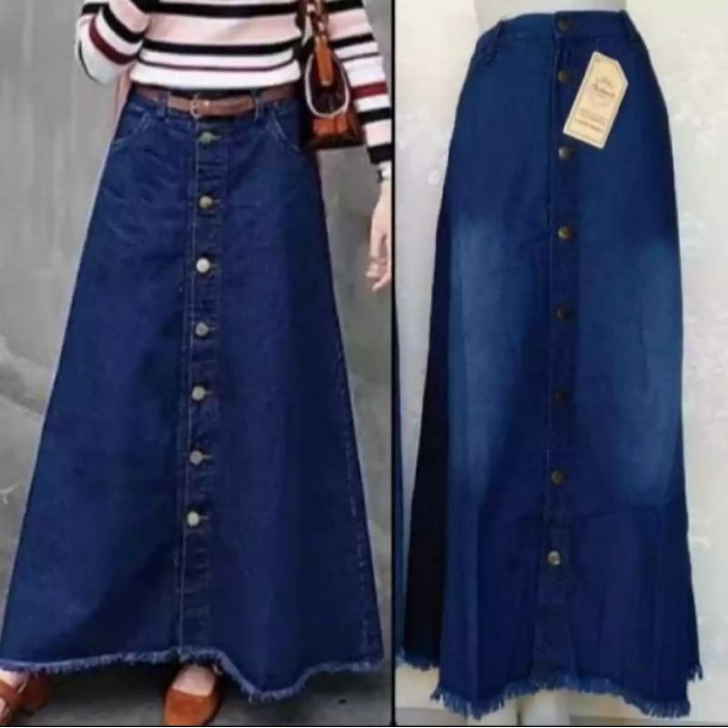 ROK PANJANG JEANS RAWIS WANITA/ROK PANJANG WANITA TERMURAH