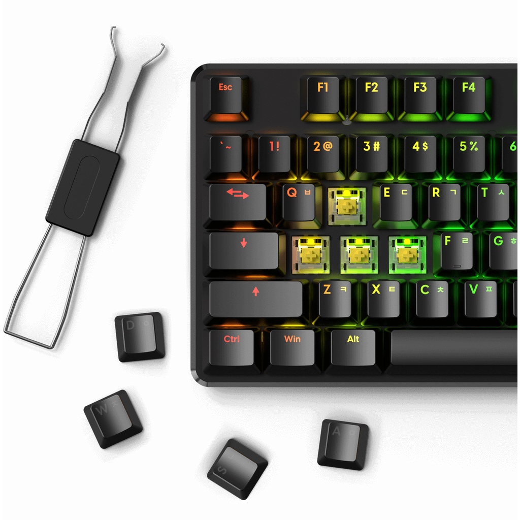 Pulsar Basic KR ANSI ABS Doubleshot Keycaps 104 Set (US/KR)