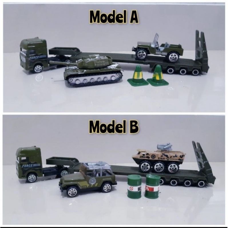 Mainan Diecast Set Kendaraan Militer Alloy - Mainan Miniatur Mobil Truk Army