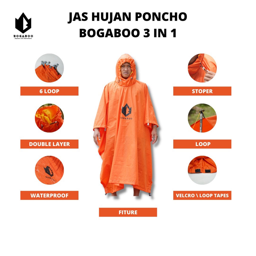 Ponco Bogaboo - Pelindung Hujan - RaIncoat - Mantel Hujan - JAS HUJAN - MANTEL