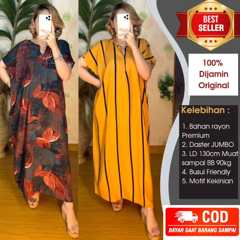 Daster Kekinian 2020 Daster Rayon Premium Size Jumbo LD 130cm Busui Panjang Semata Kaki Daster Murah