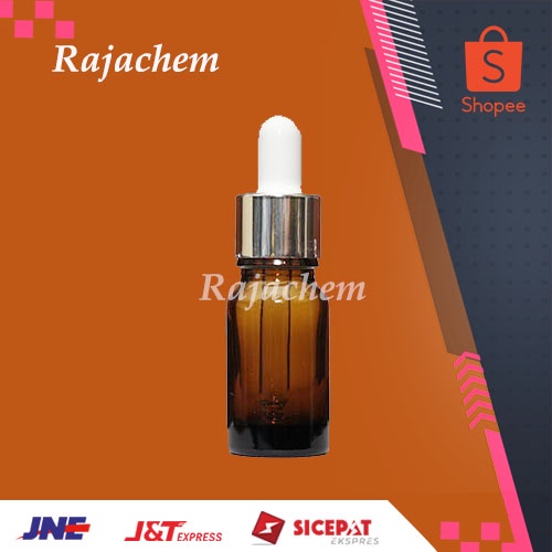 Botol Pipet Kaca Amber 10 ml Ring Silver Putih