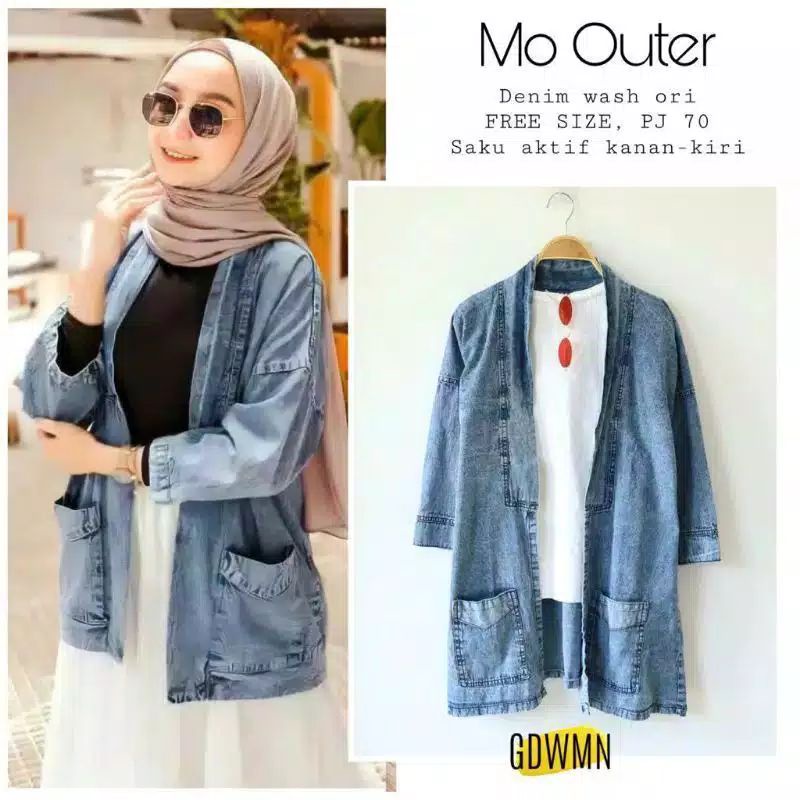 CARDIGAN JEANS WANITA // OUTER JEANS WANITA // KARDIGAN OUTER JEANS JUMBO