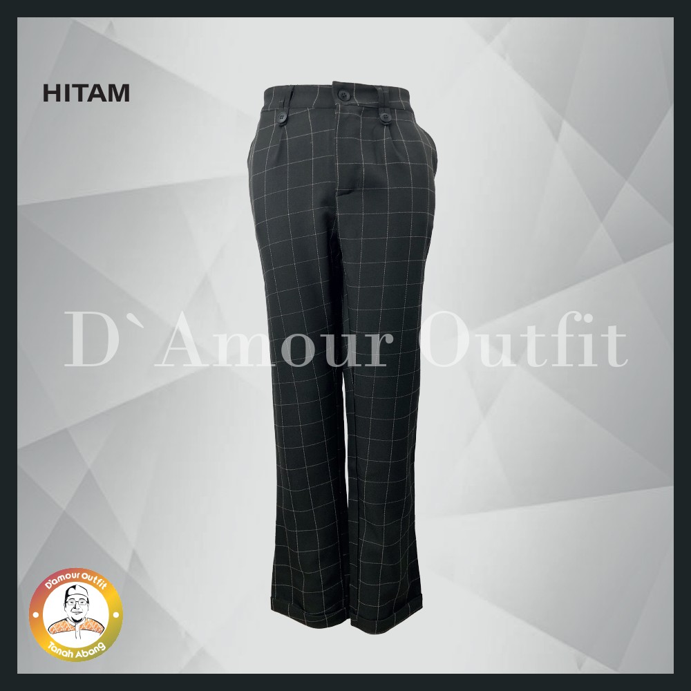 Celana Baggy Pants Panjang Motif Kotak Kotak Wanita Pinggang Karet Pakaian Kerja Formal Kantoran Clana Bahan Cewek Tartan Polos Kantor Dewasa Anak Slim Fit Highwaist Perempuan Korean Style Cewe