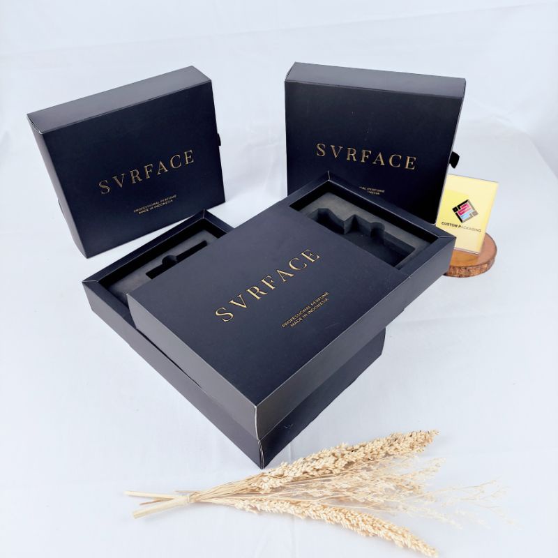 

CUSTOM KEMASAN PARFUM PREMIUM FREE ONGKIR, DESIGN, PITA, INSERT BOTOL DLL